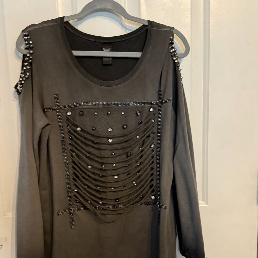 Dark Gray/Rhinestone Top